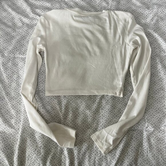 Zara Ivory Long Sleeve CropTop Size Small ~ EUC - Picture 3 of 4
